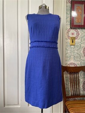 J CREW 2018 Solid Blue Sleeveless Dress